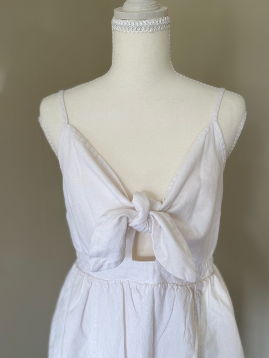 Old Navy Dresses & Skirts - Y2K Old Navy white mini dress cotton bow tie front sundress summer graduation